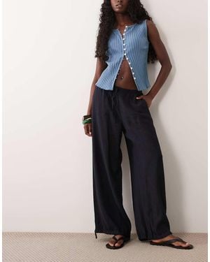 Abercrombie & Fitch Crinkle Balloon Fit Trousers - Blue