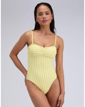 Boux Avenue Simi Multiway Bandeau Swimsuit With Crinkle Texture - Green