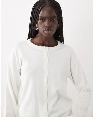 JJ Rebel Long Sleeved Knitted Cardigan - White
