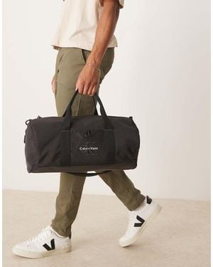 Calvin Klein Logo Weekender Bag - Natural