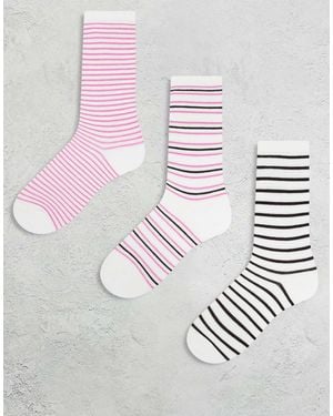 Monki 3 Pack Ankle Socks - Grey