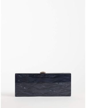 ASOS Clutch Rígido Efecto Mármol Gris-Plateado - Azul
