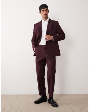 ASOS Relaxed Tape Suit Trousers - Red