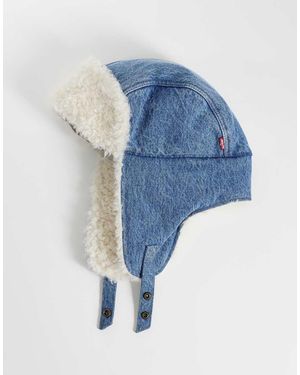 Levi's Gorro Trapper De Denim Azul-Blanco