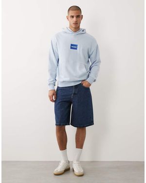HUGO Chest Label Hoodie - Blue