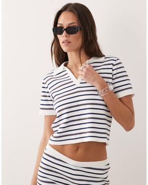 Rhythm Romy Knit Short Sleeved Top Co-ord - White