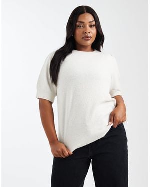 ONLY Short Sleeves Knitted Jumper - White