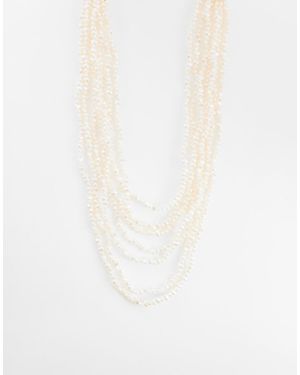 Accessorize Gelaagde Ketting Met Onregelmatige Imitatieparels - Wit