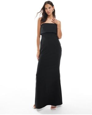 Pretty Lavish Bridesmaid Crepe Bandeau Maxi Dress - Black