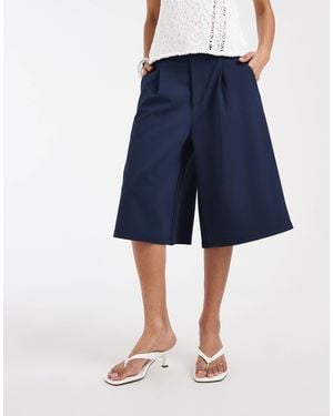 ASOS Slinky Twill Tailored Bermuda Shorts - Blue
