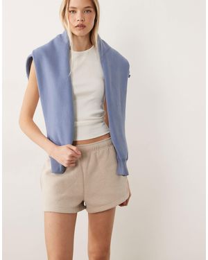 Cotton On Active - short duveteux basique - sésame chiné - Bleu