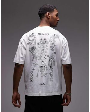 AllSaints Terra Graphic Logo T-shirt With Back Print - Grey
