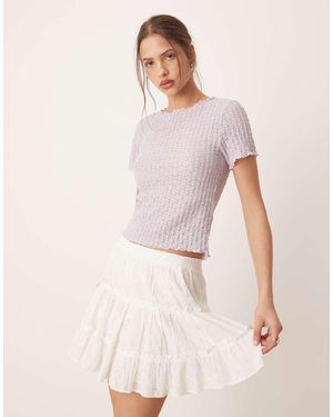 Aware Camiseta Lila Con Diseño Encogido De Punto Texturizado De -Morado - Rosa
