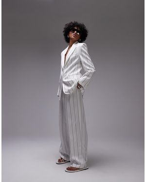 Mango Pinstripe Tailored Trouser Co-ord - Grey