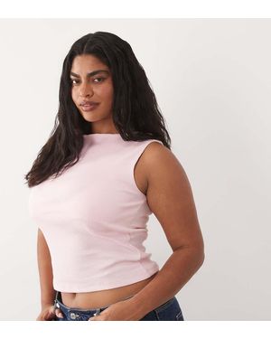 Brave Soul Brave Soul Curve High Neck Tank Top - Pink