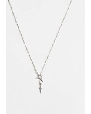 ASOS Waterproof Stainless Steel Star Thread Through Pendant Necklace - White