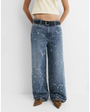 Pull&Bear – weite jeans - Blau