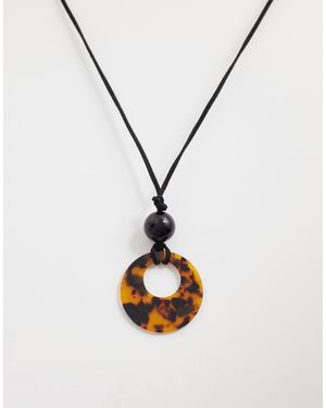 Kaiia Exclusive Leather Cord Pendant Necklace - Metallic