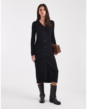 Threadbare – maxi-strickkleid - Schwarz