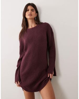 Miss Selfridge Knit Rib Cozy Mini Dress - Red