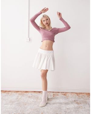 Reclaimed (vintage) Ballet Wrap Top - Pink