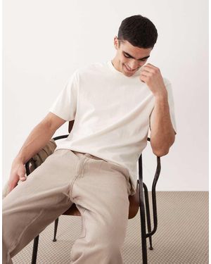 Threadbare T-Shirt Girocollo Comoda Écru - Neutro