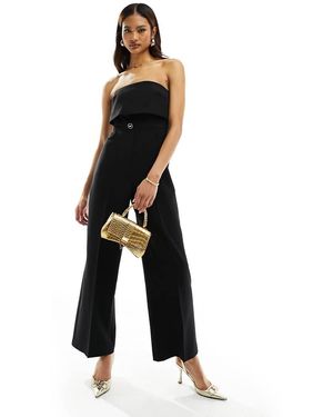 River Island Tuta Jumpsuit Sartoriale A Fascia Nera - Nero