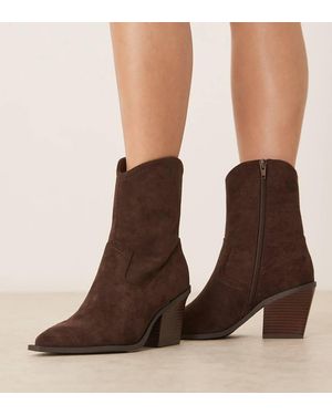 ASOS Remedy Heeled Western Boots - Brown