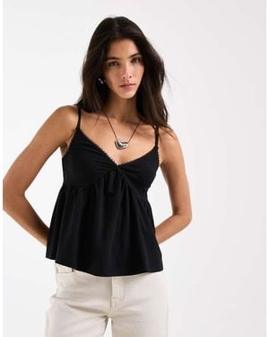ASOS Trim Detail Babydoll Cami - Black