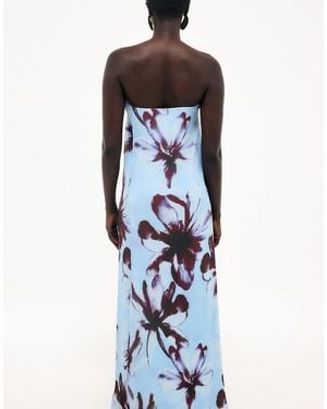 NA-KD Plisse Maxi Tube Dress - Blue