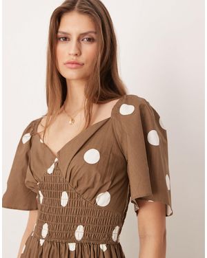 drop waist square neck midaxi dress Glamorous Square Neck Drop Waist Midaxi Dress in Natural