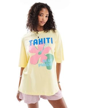 New Look Tahiti Logo Oversized T-Shirt - White