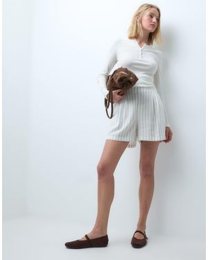 JJXX Co-ord shorts aus leinenmix mit streifen - Grau