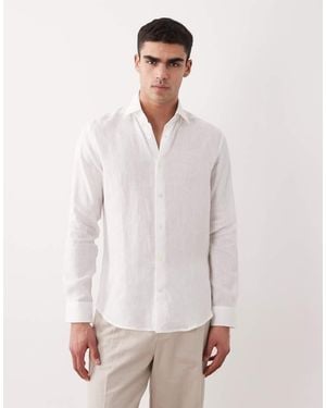 Mango 100% Linen Relaxed Shirt - White