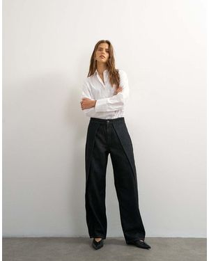 TOPSHOP Top A Portafoglio Denim Lavaggio - Bianco