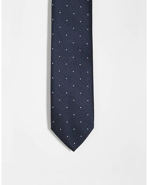 Twisted Tailor Cravatta Blu E Argento