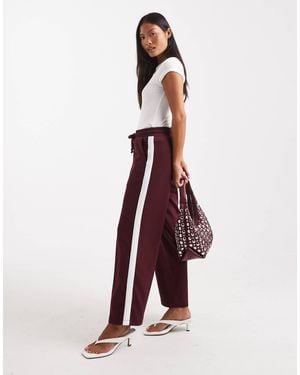Noisy May Straight Leg Jersey Trouser - Red