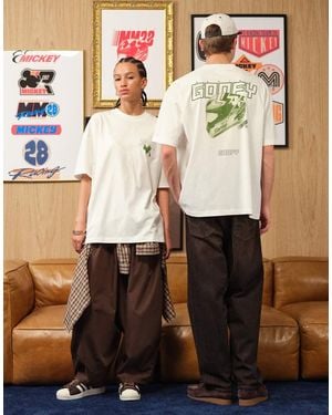 ASOS Disney Racing Oversized T-shirt With Mickey & Friends - Metallic