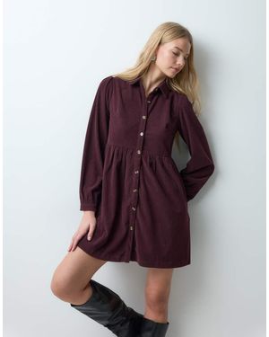 Threadbare Mini Jurk Met Knoopsluiting - Paars