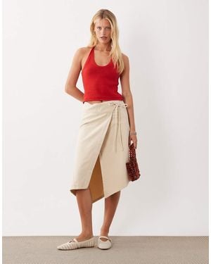 ASOS Falda Cruzada Asimétrica-Neutro - Rosa