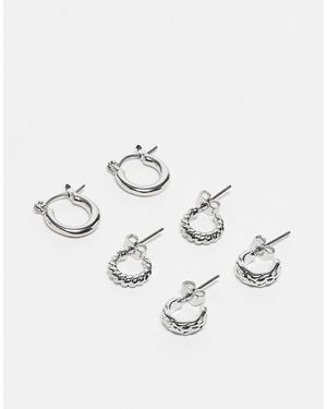 Pieces 3 Pack huggie Hoops - Natural