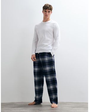 Hollister baggy Flannel Pyjama Bottoms - White