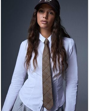 Bershka Karierte krawatte - Blau