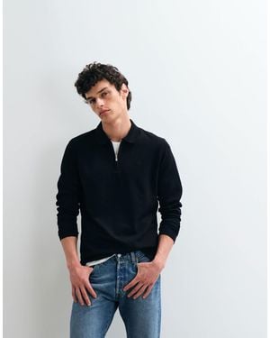 Jack & Jones Polo zippé à manches longues - Bleu