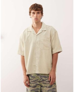 Weekday Oversized Cord Revere Shirt - Natural