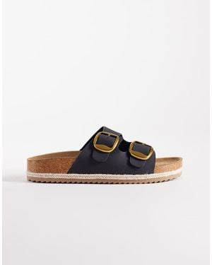 South Beach Double Buckle Sandals - Brown