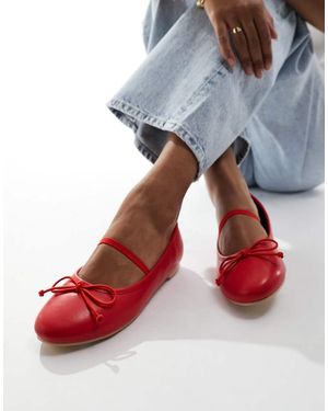 Public Desire Alexa Ballet Court Shoes - Red