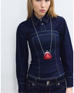 Stradivarius Mini Pouch Bag Necklace - Blue