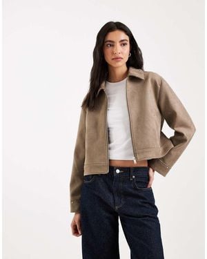 Mango Teen Short Jacket With Stud Detailing - Blue