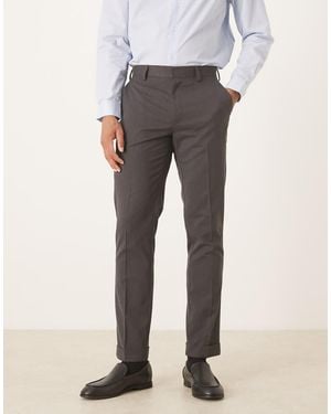 ASOS Smart Flannel Slim Trousers - Grey